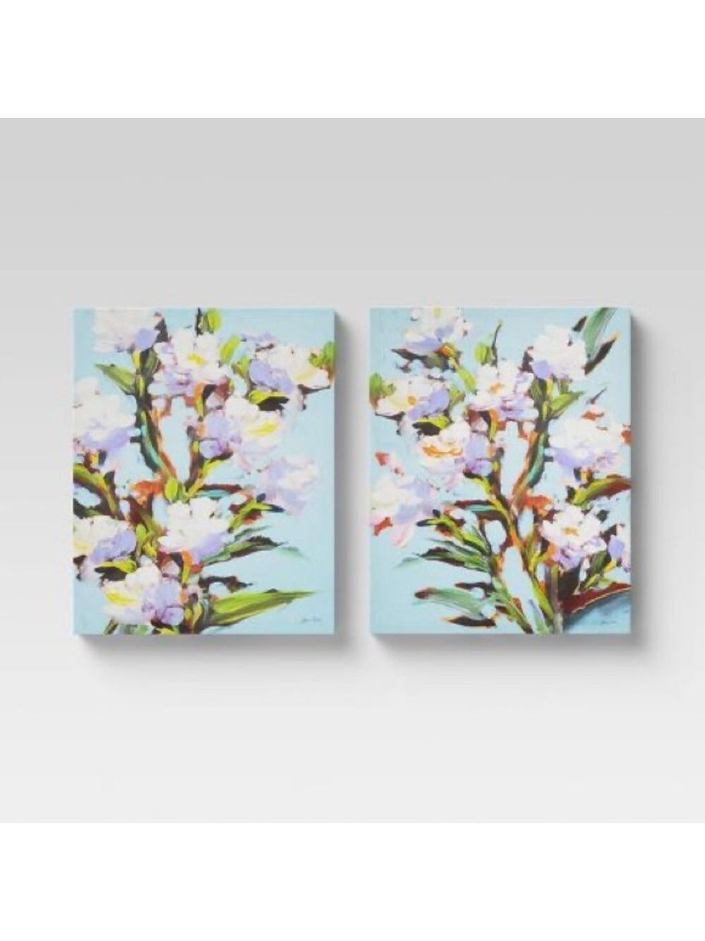 Set of 2 16" x 20" Decorative Wall Art Canvases Blue